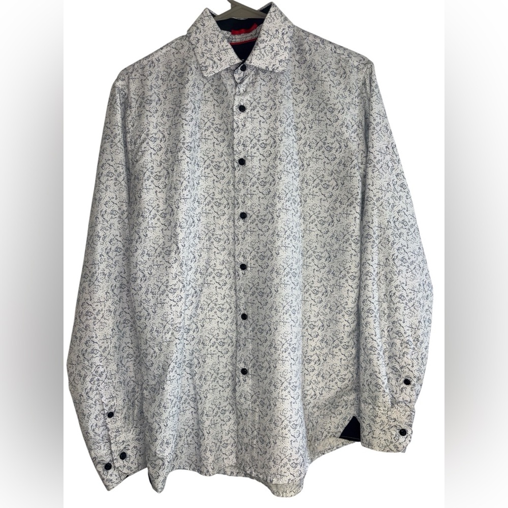 White Floral Button-Up Shirt